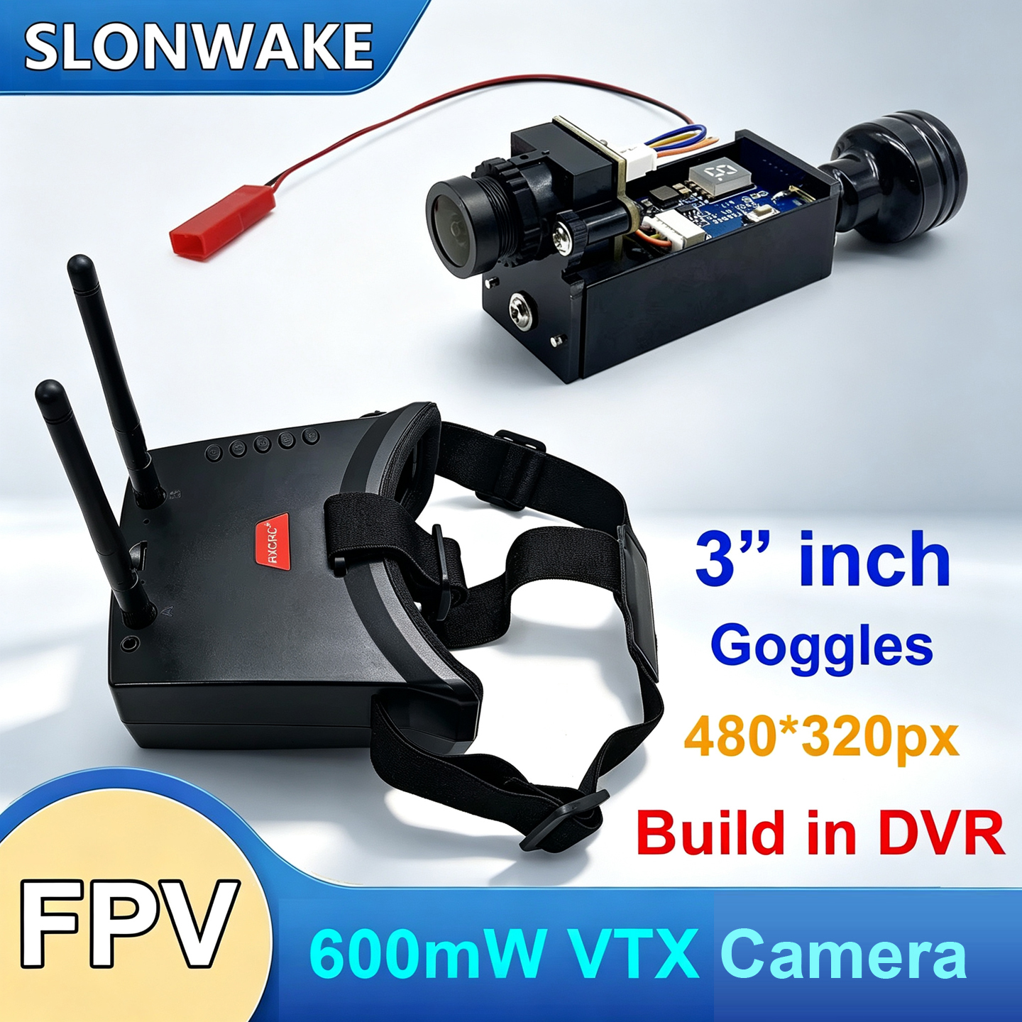 Fpv Drone Camera - 5.8G 56CH Dual Antennas FPV Goggles